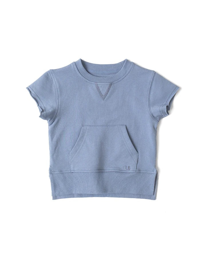 Little Bipsy Raw Edge Crewneck - Sky Blue