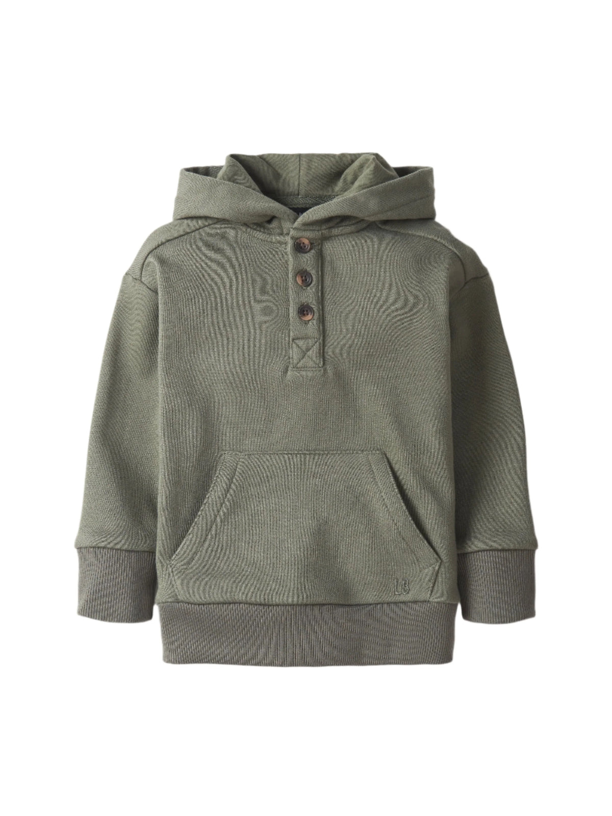 Little Bipsy Henley Hoodie- Pine