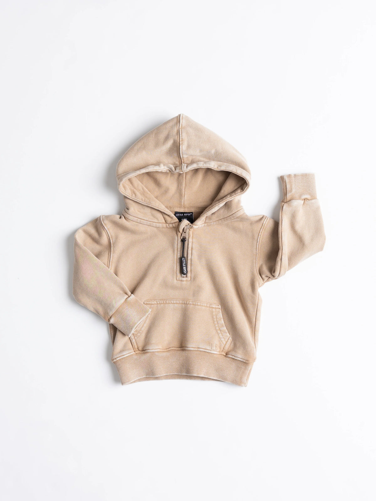 Little Bipsy Quarter Zip Hoodie - Beige Wash
