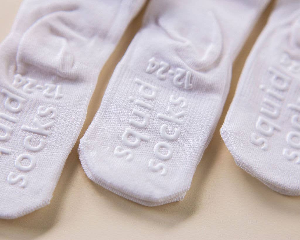 Cloud - White Non-Slip Silicone Grip Baby Socks / Kids Socks