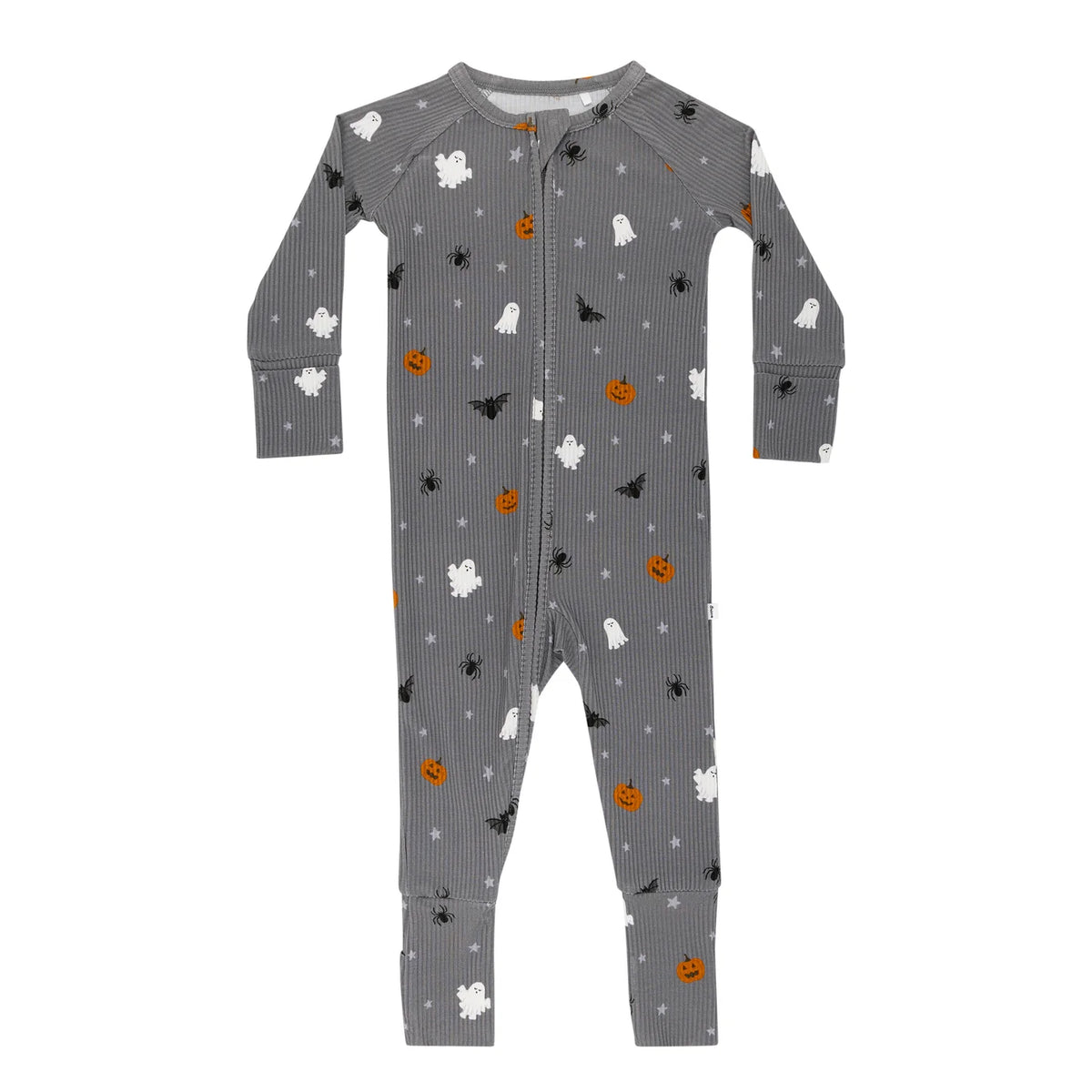 Brave Little Ones Halloween Boo Crew Small Ribbed Zip Romper