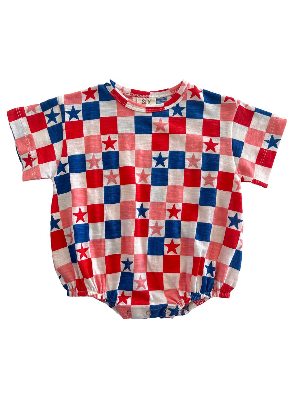 Red, White, Blue & Pink Checkerboard /Organic T-Shirt Bubble