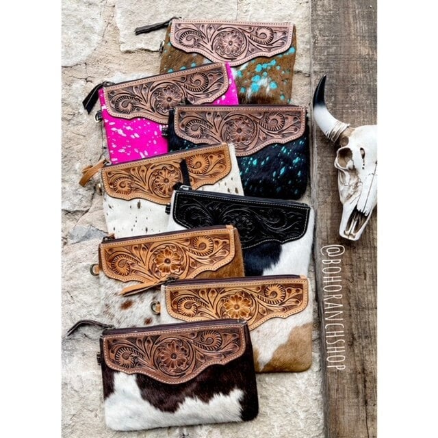 Cowhide Wristlet