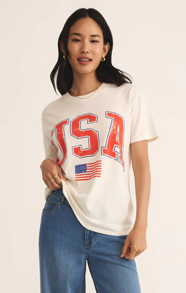 Z Supply FLAG BOYFRIEND TEE