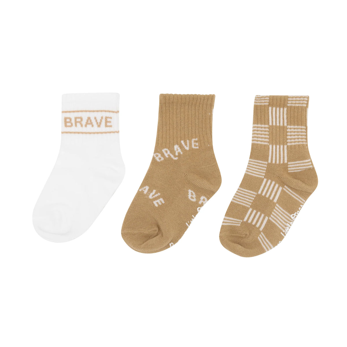 Brave Little Ones Tan Socks 3 Pack