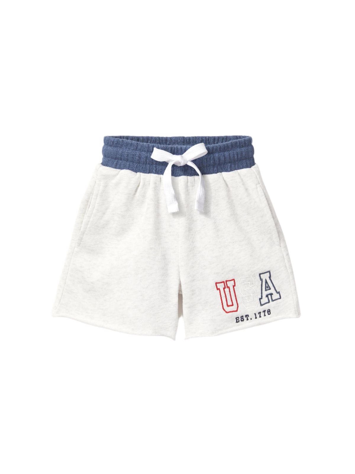 Little Bipsy USA Raw Edge Sweatshort - Heather Grey