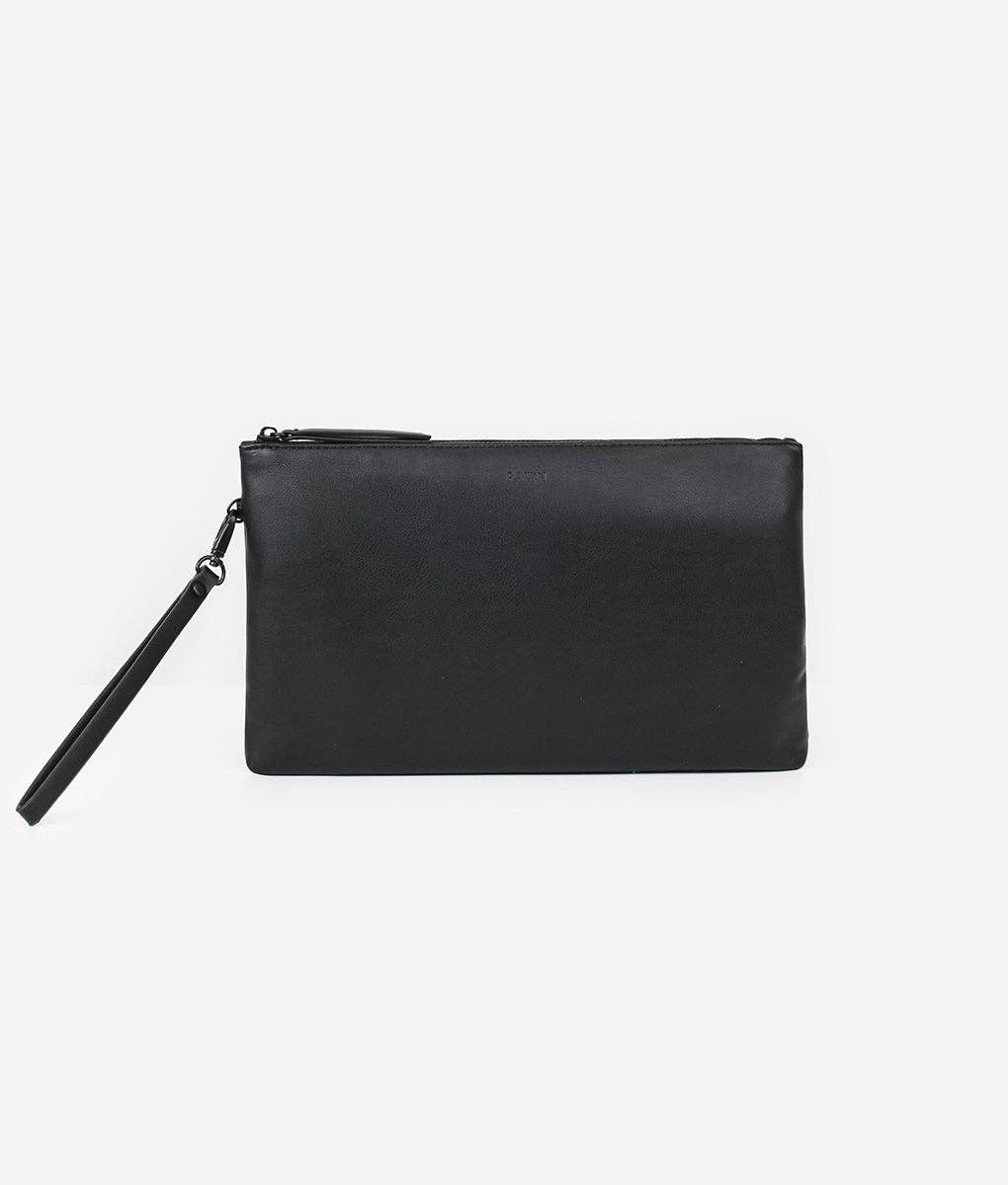 The Changing Clutch with Diaper Mat Faux Leather Black/Black