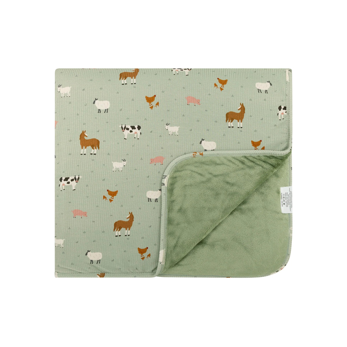 Brave Little Ones Farm Animals Small Ribbed Toddler Blanket