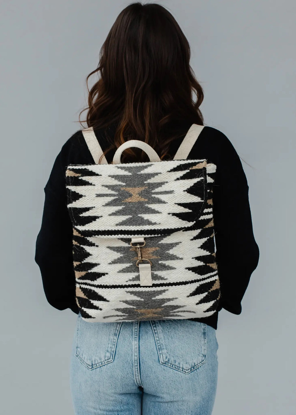 Cream & Black Aztec Backpack – Cultivate Family Shop display picture 1