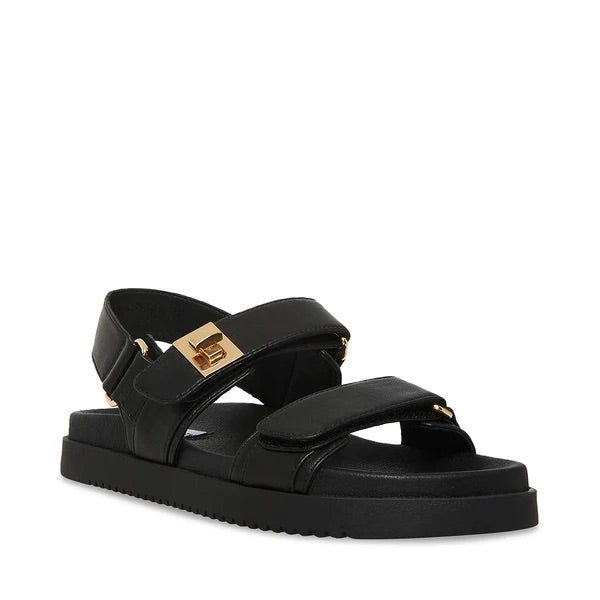 Steve Madden Mona Black Leather Sandal