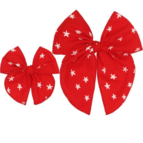 Lou Lou & Company HEIRLOOM BOW - RED STAR CLIP