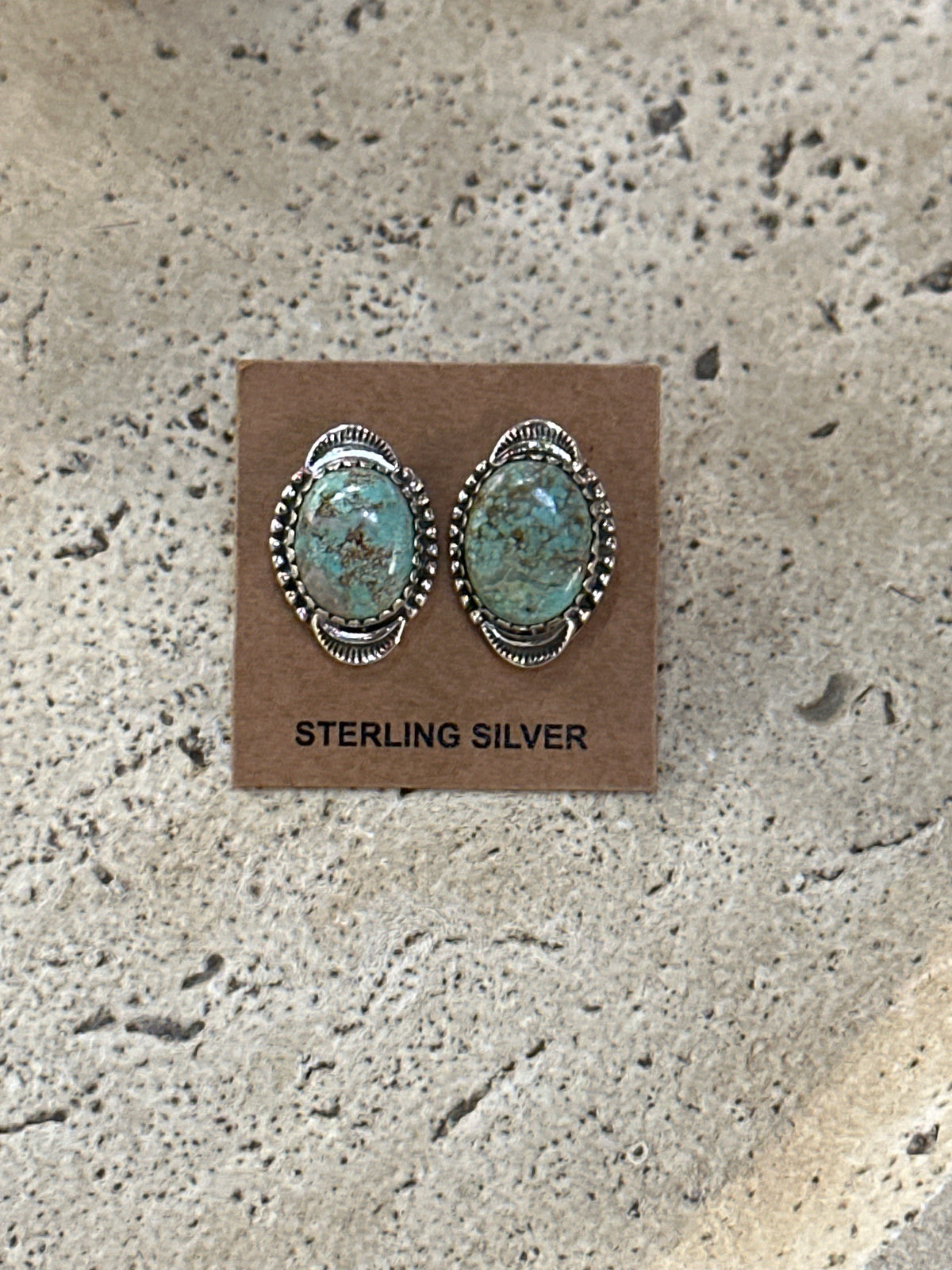 Number 8 Turquoise post earrings