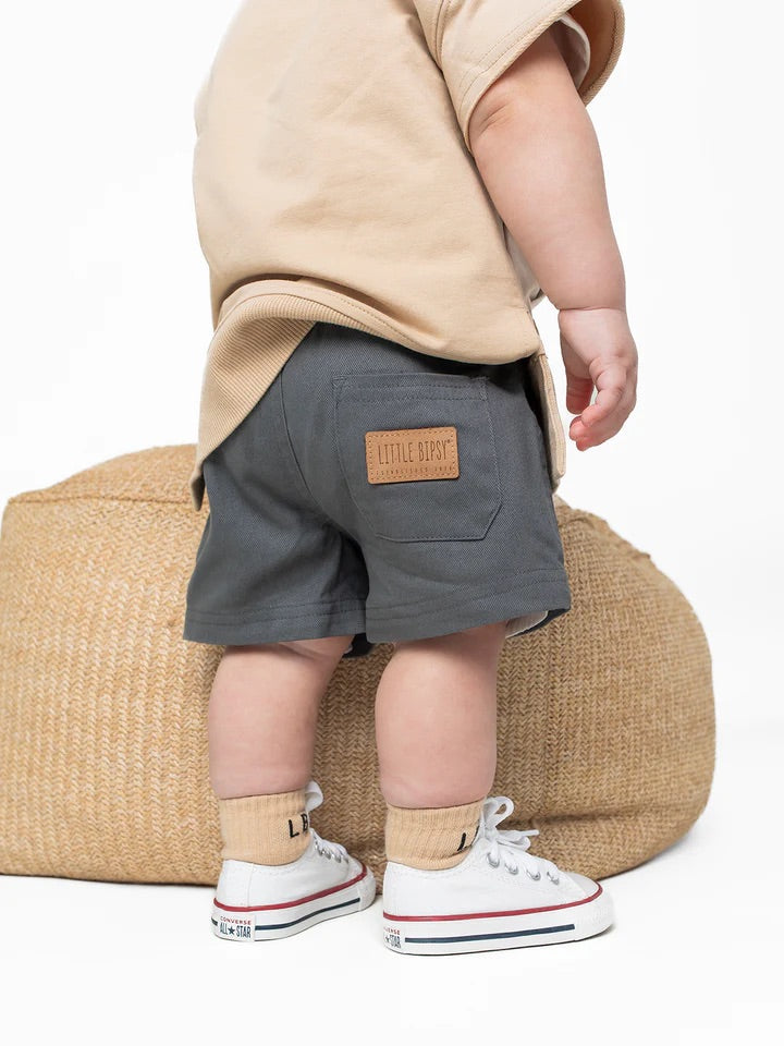 Little Bipsy COTTON TWILL SHORT - CHARCOAL