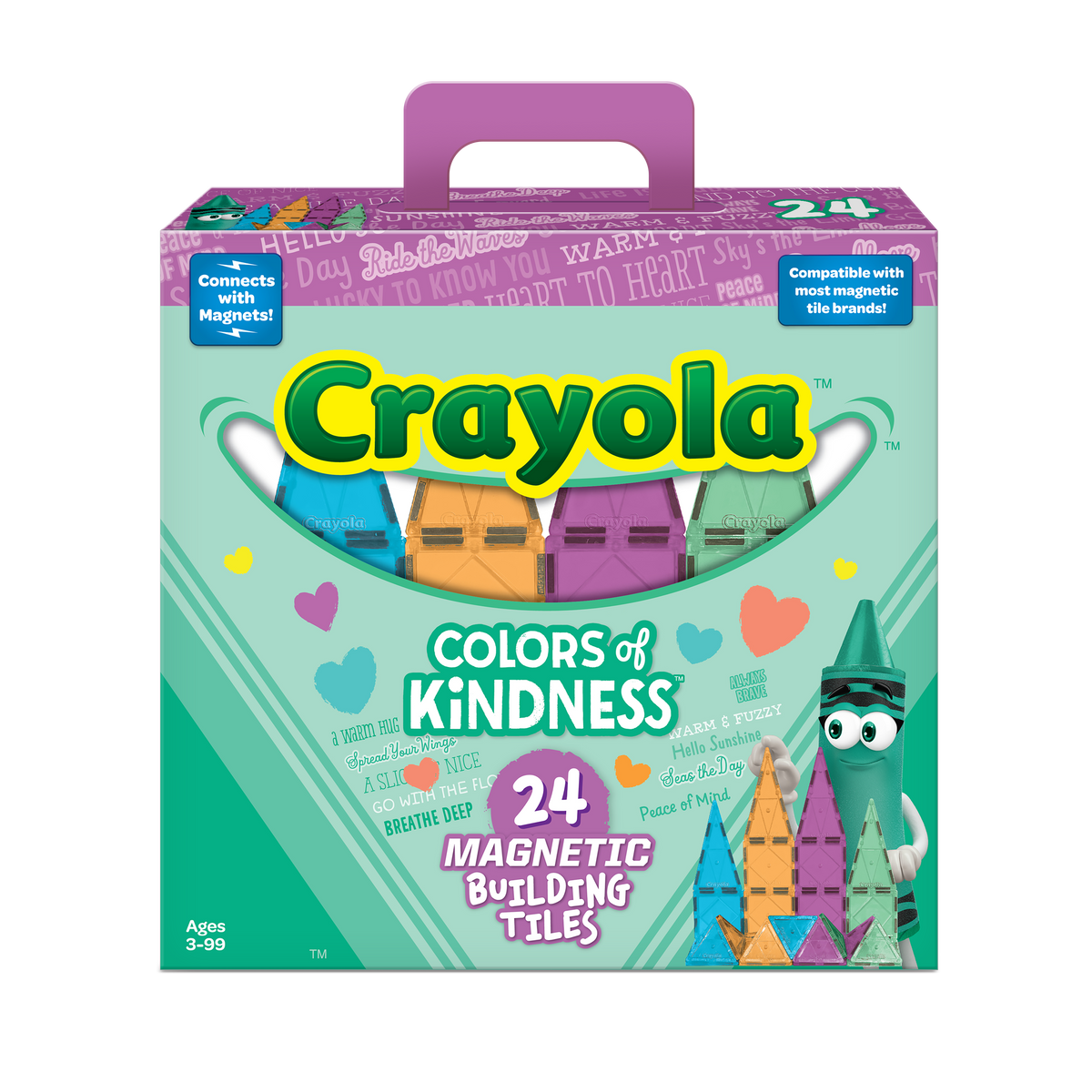 Crayola Colors of Kindness Magnetic Tiles 24-Piece Set