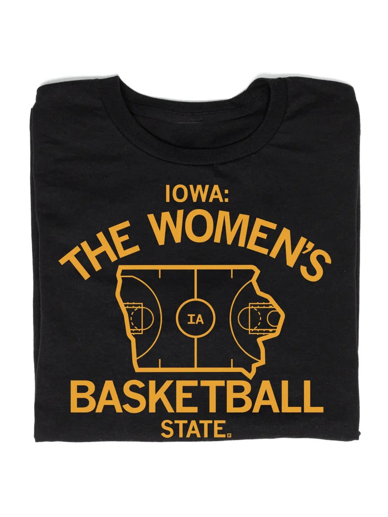 Raygun Iowa: the Women's Basketball State Black Shirt