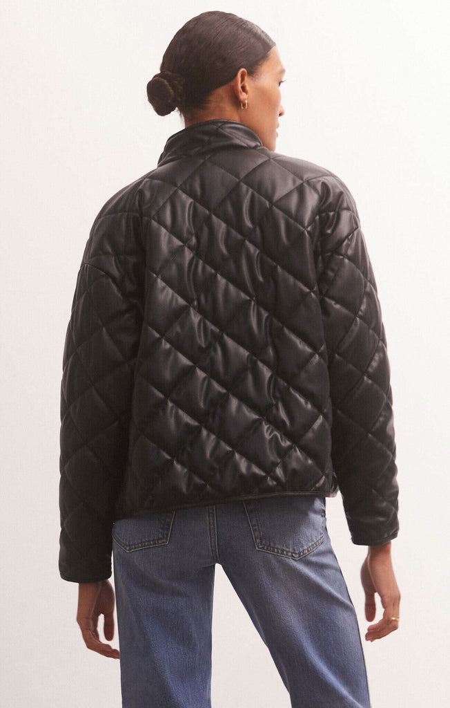 Z Supply Heritage Black Faux Leather Jacket