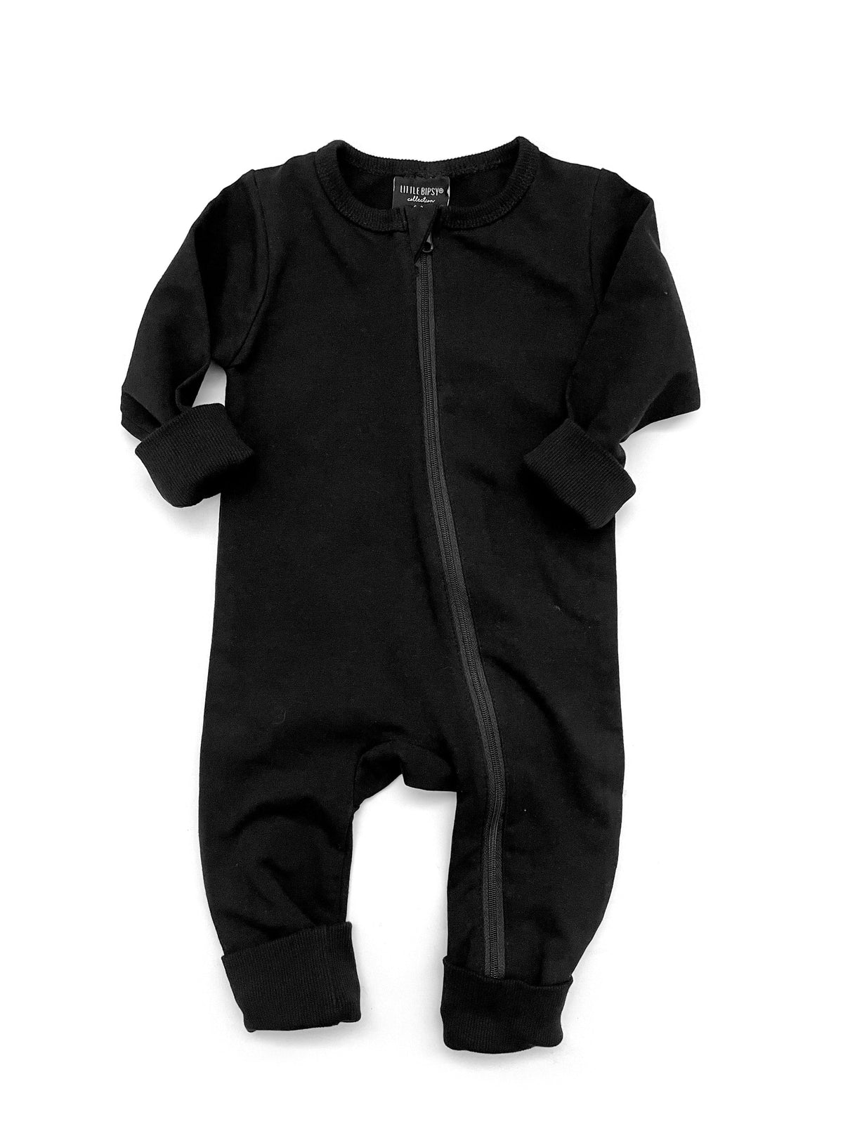 Little Bipsy 2-Way Zip Romper - Black