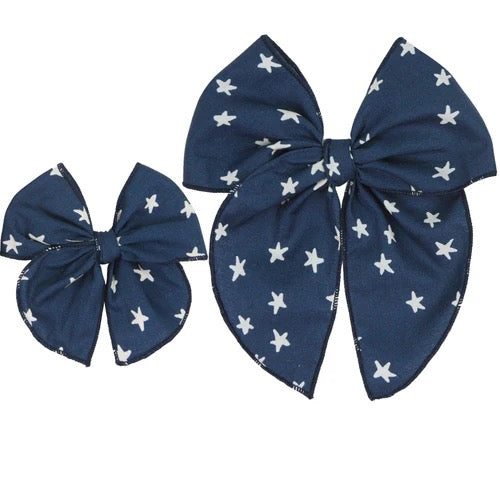 Lou Lou & Company HEIRLOOM BOW - NAVY STAR CLIP