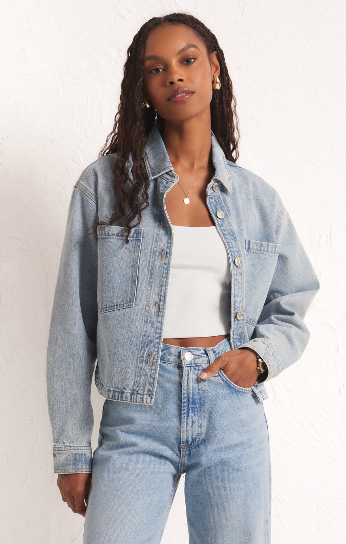 Z Supply Cropped Denim Jacket