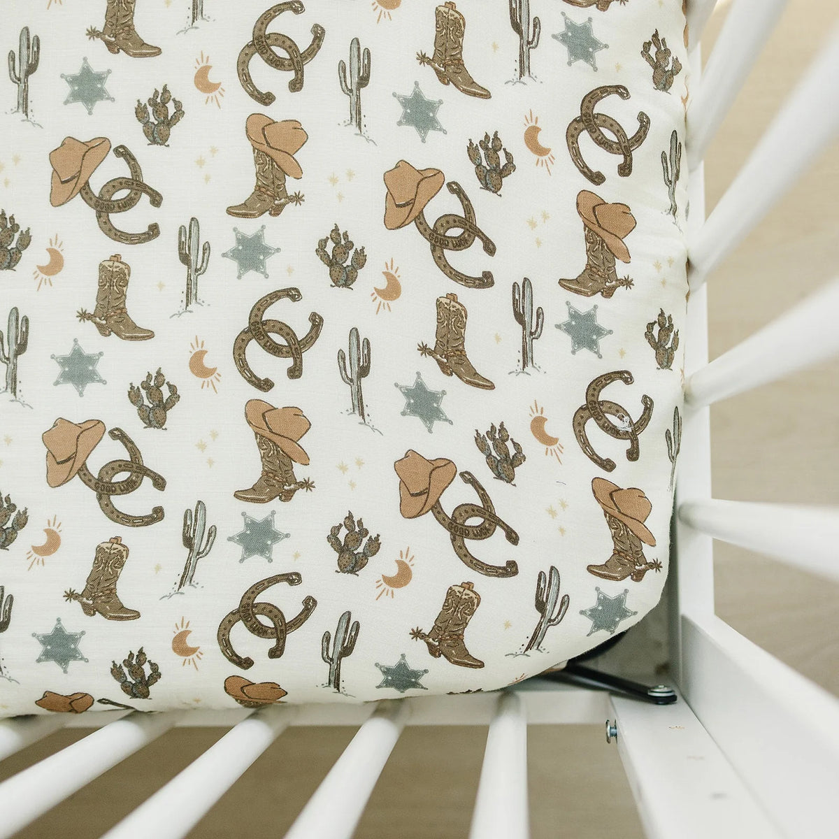 Mebie Baby Outlaw Cowboy Muslin Crib Sheet