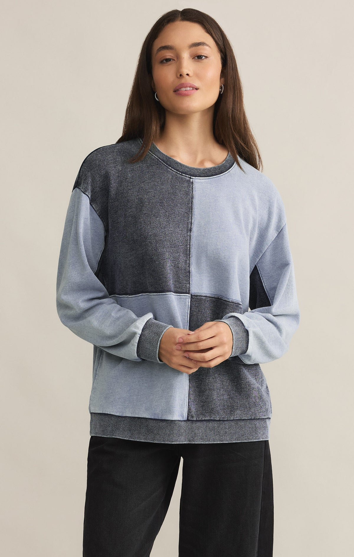 Z Supply Fair & Square Denim Sweatshirt