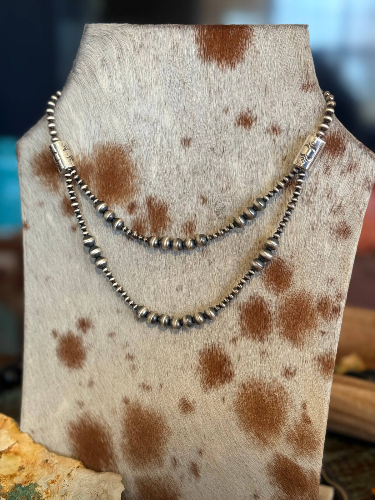 #056- Sterling Pearl Double Strand Necklace
