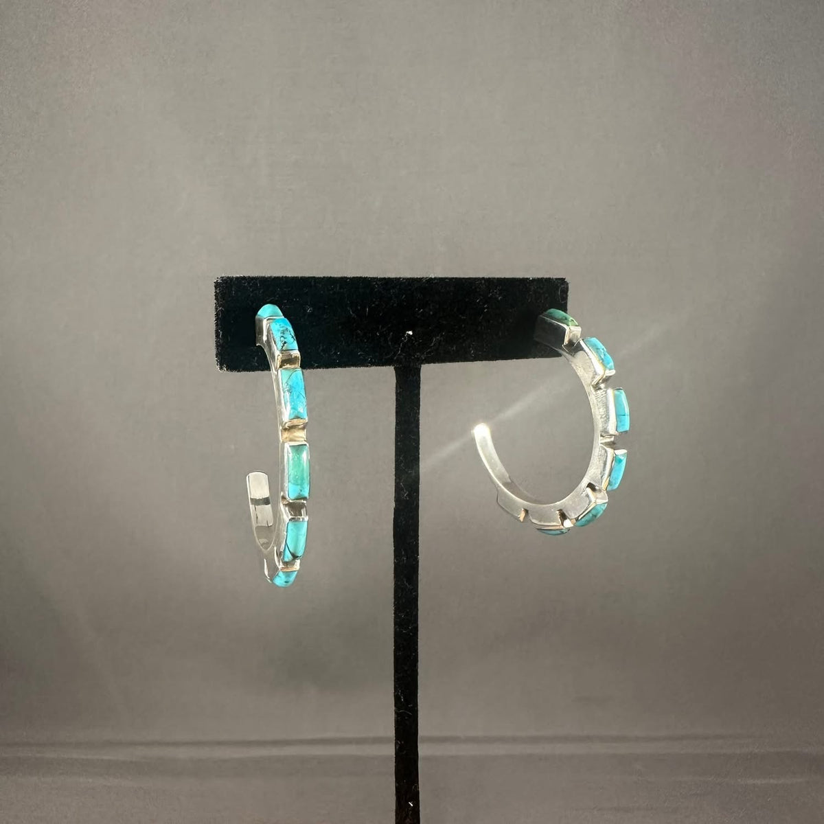 Turquoise Chicklet Hoop 1.5"