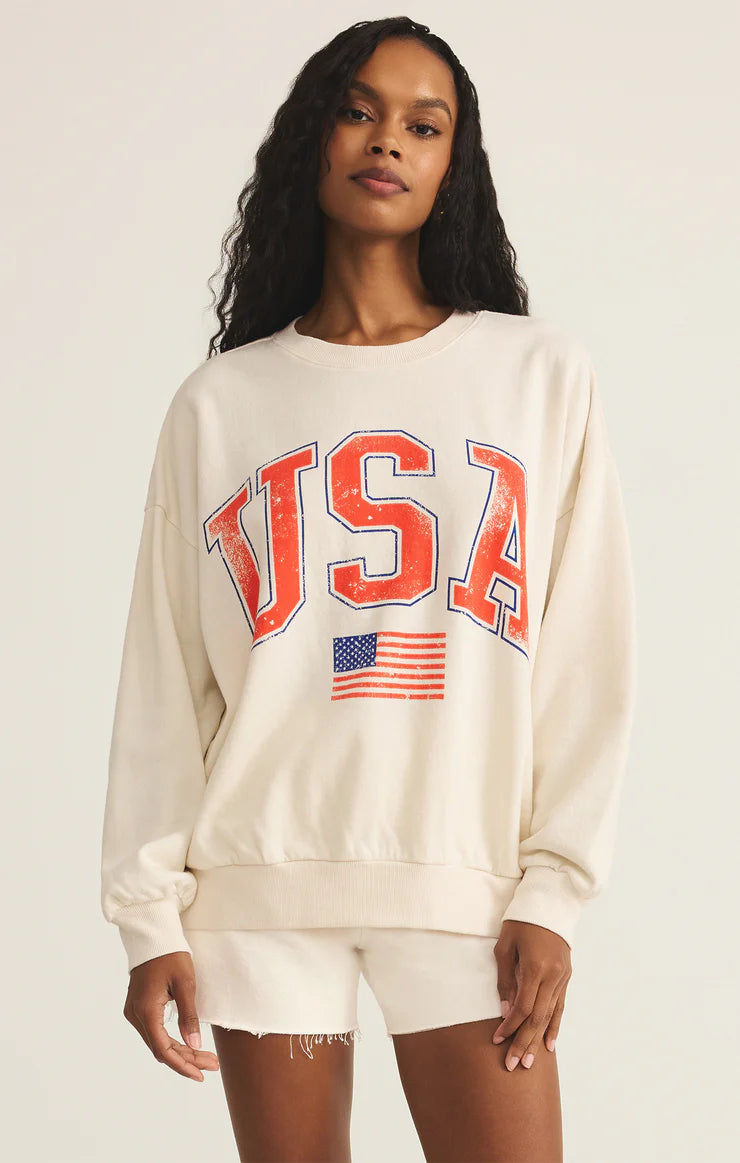 Z Supply FLAG SUNDAY SWEATSHIRT