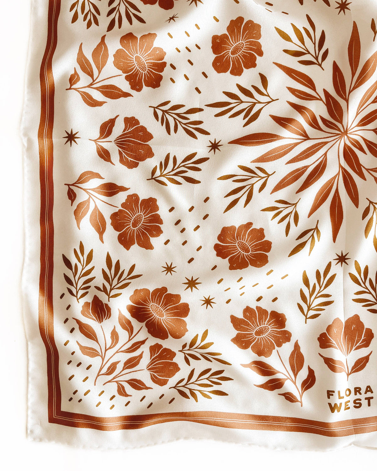 100% Silk Bandana Scarf - Desert Floral