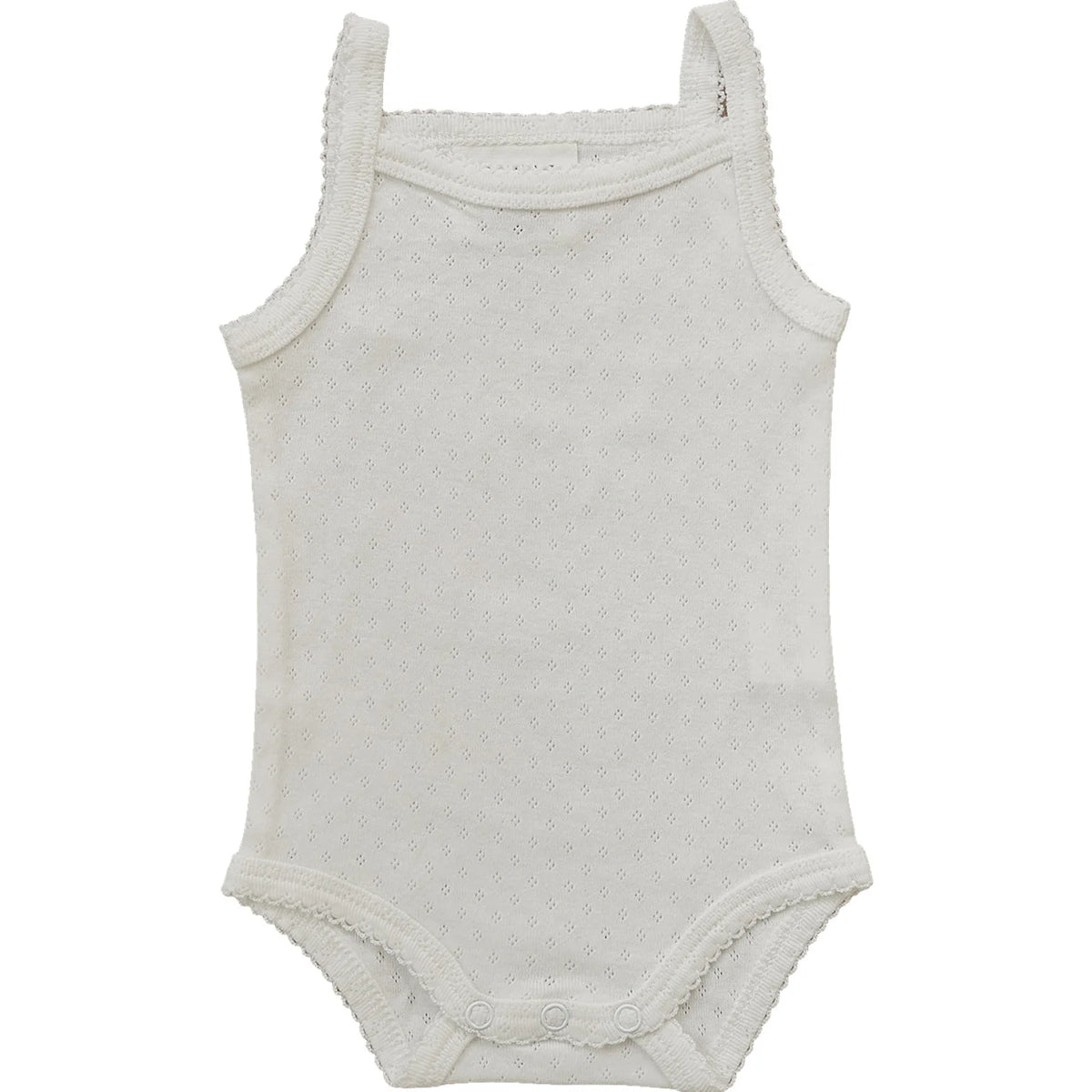 Mebie Baby White Pointelle Tank Bodysuit