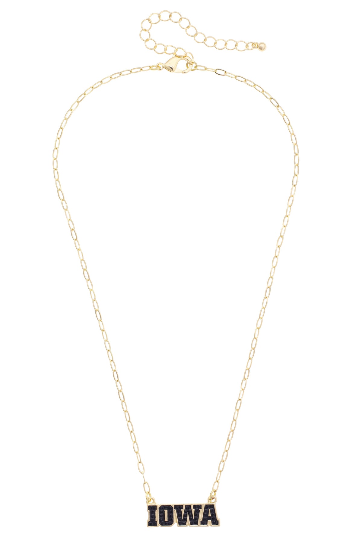 Iowa Hawkeyes Pave Outline Necklace