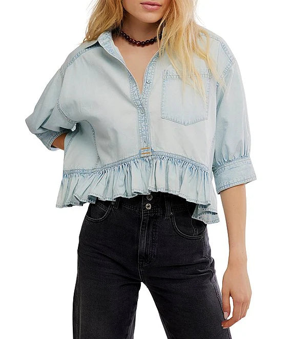 Free People BAILEY DENIM SHIRT