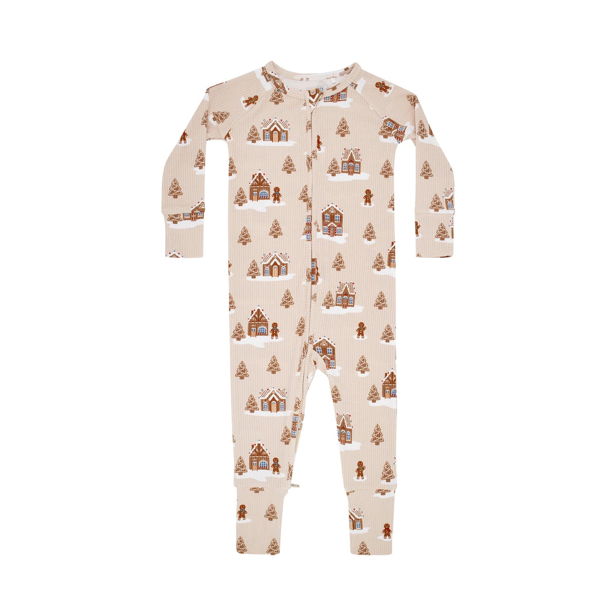 Brave little Ones Gingerbread Small Ribbed Zip Romper