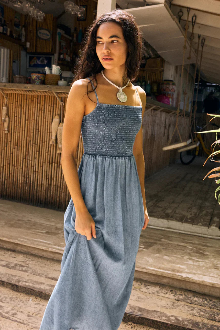 Z Supply BAYSIDE CHAMBRAY MAXI DRESS