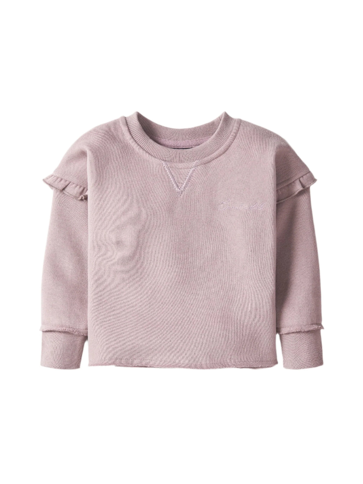 Little Bipsy Ruffle Crewneck - Wisteria