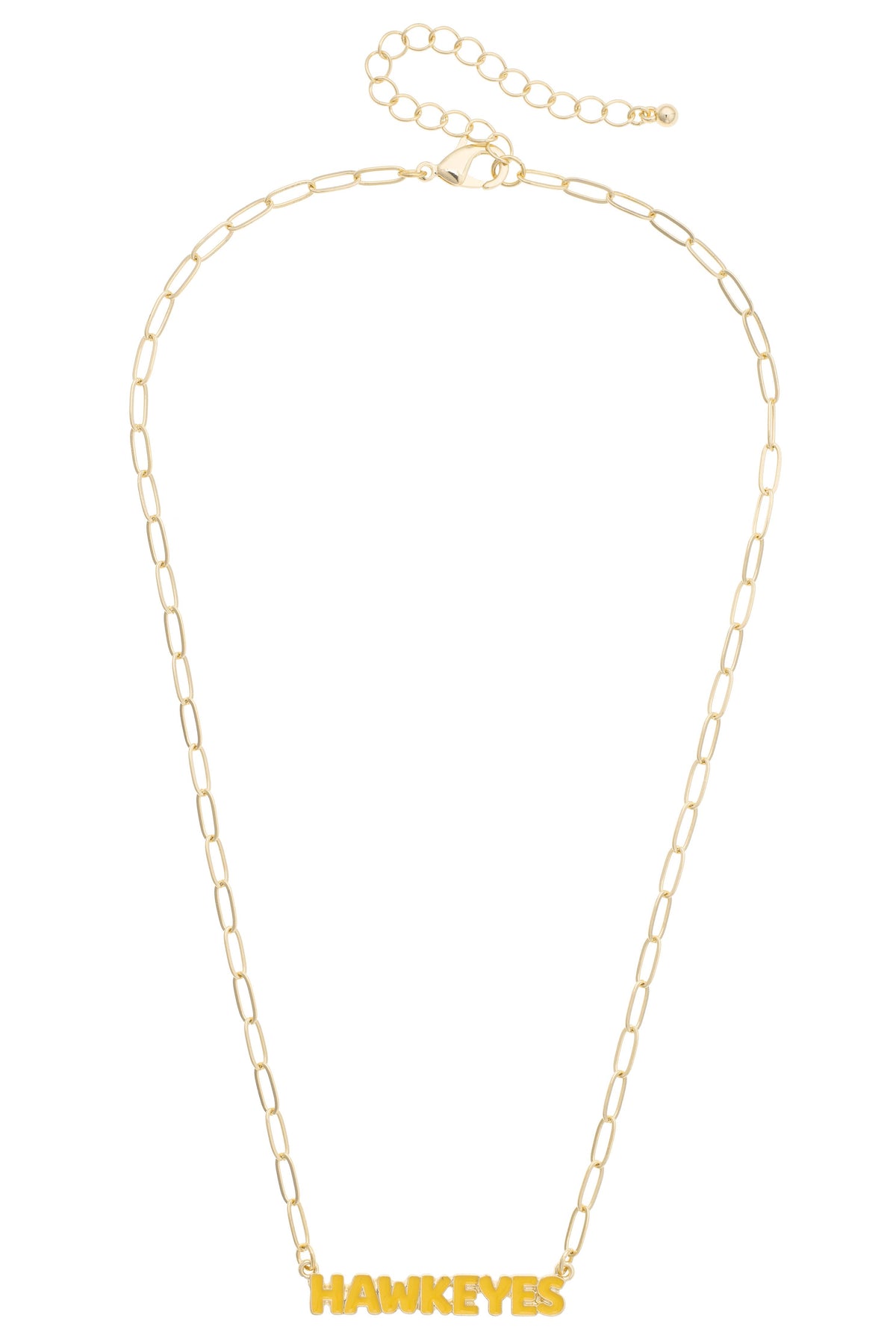 Iowa Hawkeyes Puffy Nameplate Necklace