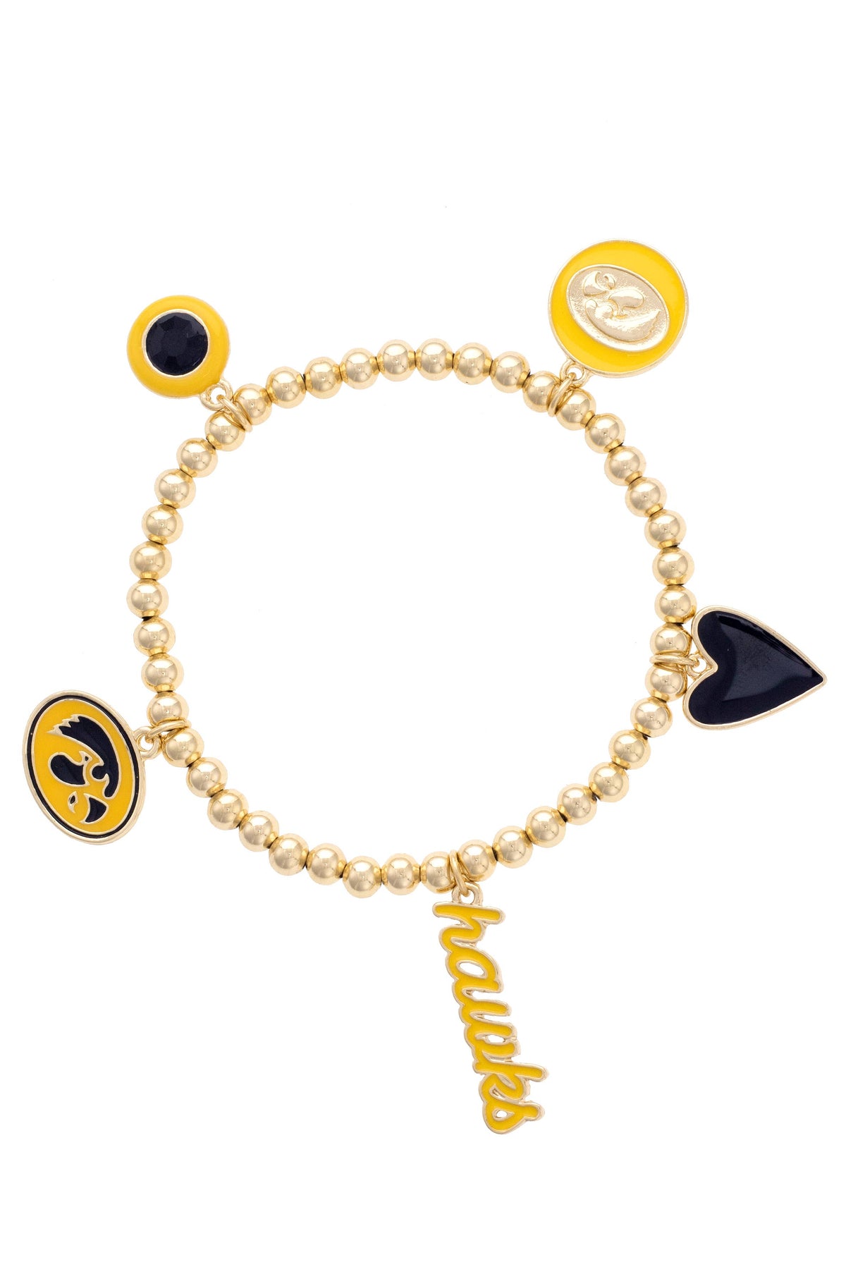 Iowa Hawkeyes Enamel Icons Stretch Bracelet