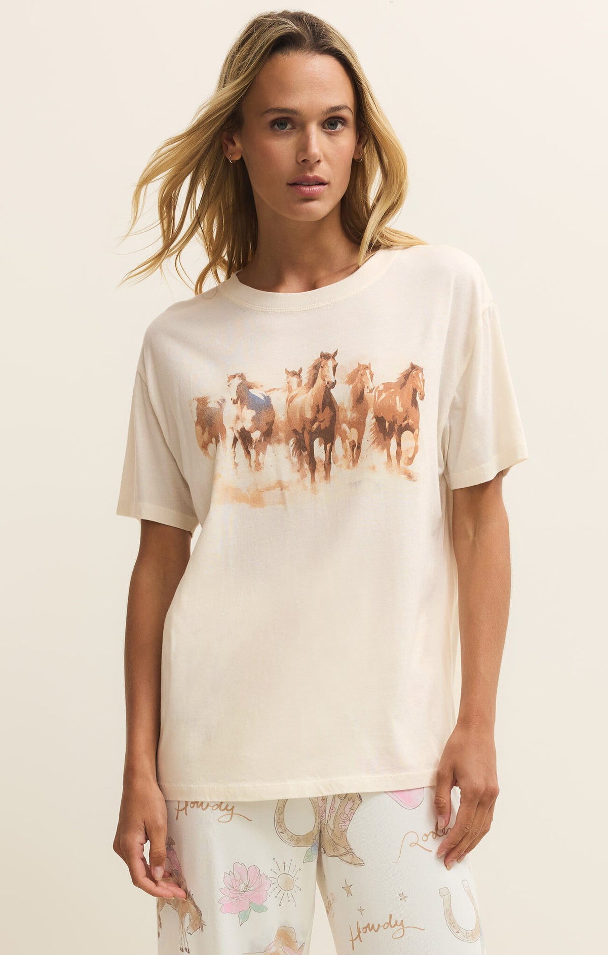 Z Supply HOWDY HORSES BOYFRIEND TEE