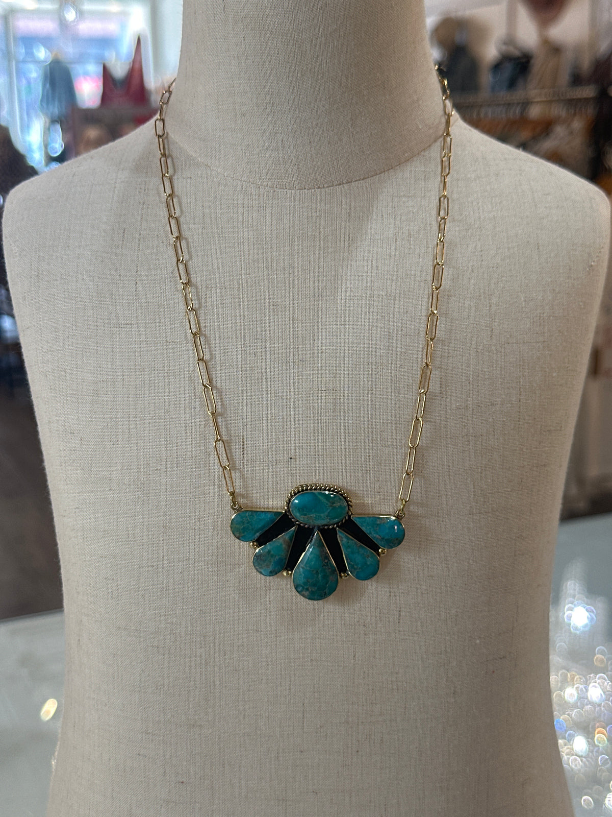 Large Copper Half Cluster Necklace