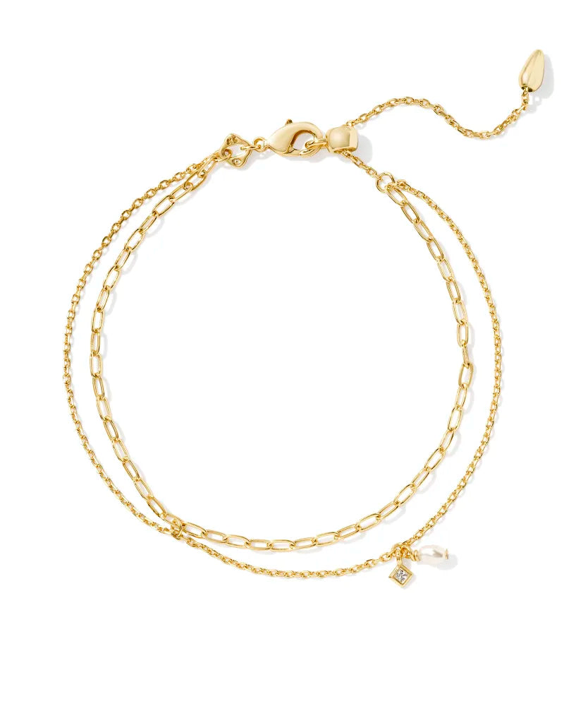 Kendra Scott EVE MULTI STRND BRC GOLD WHITE PEARL