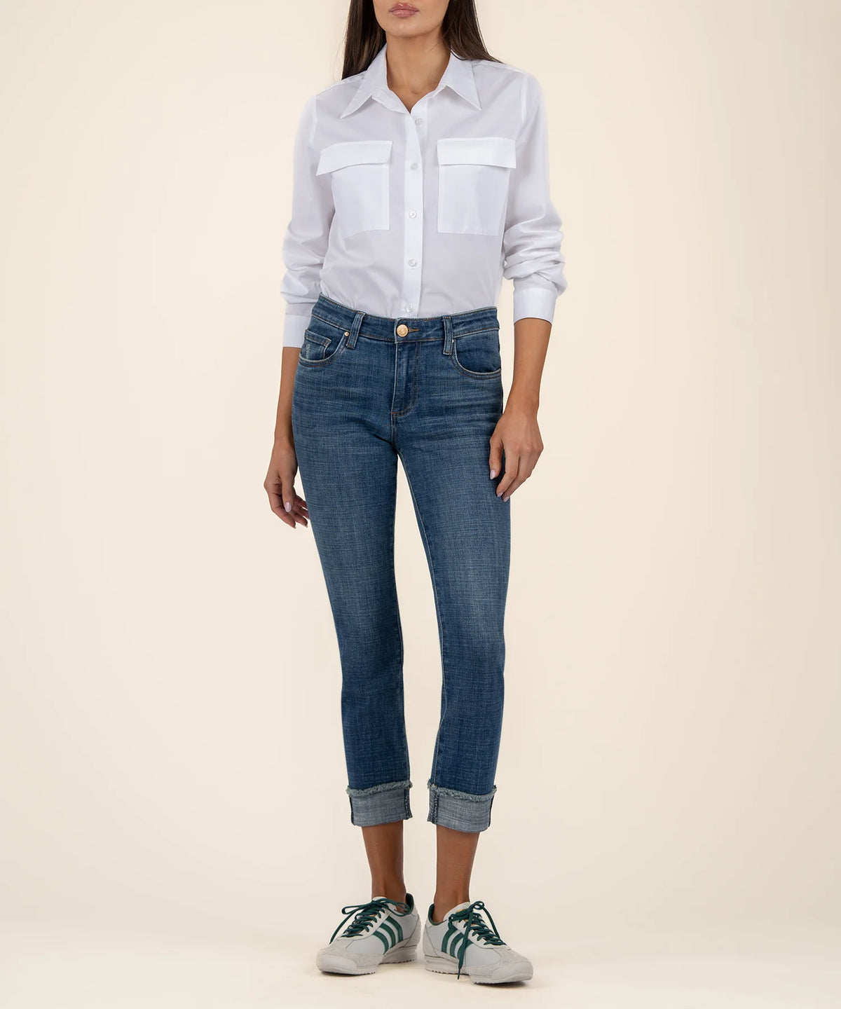 Kut From The Kloth Amy Mid Rise Crop Straight Leg