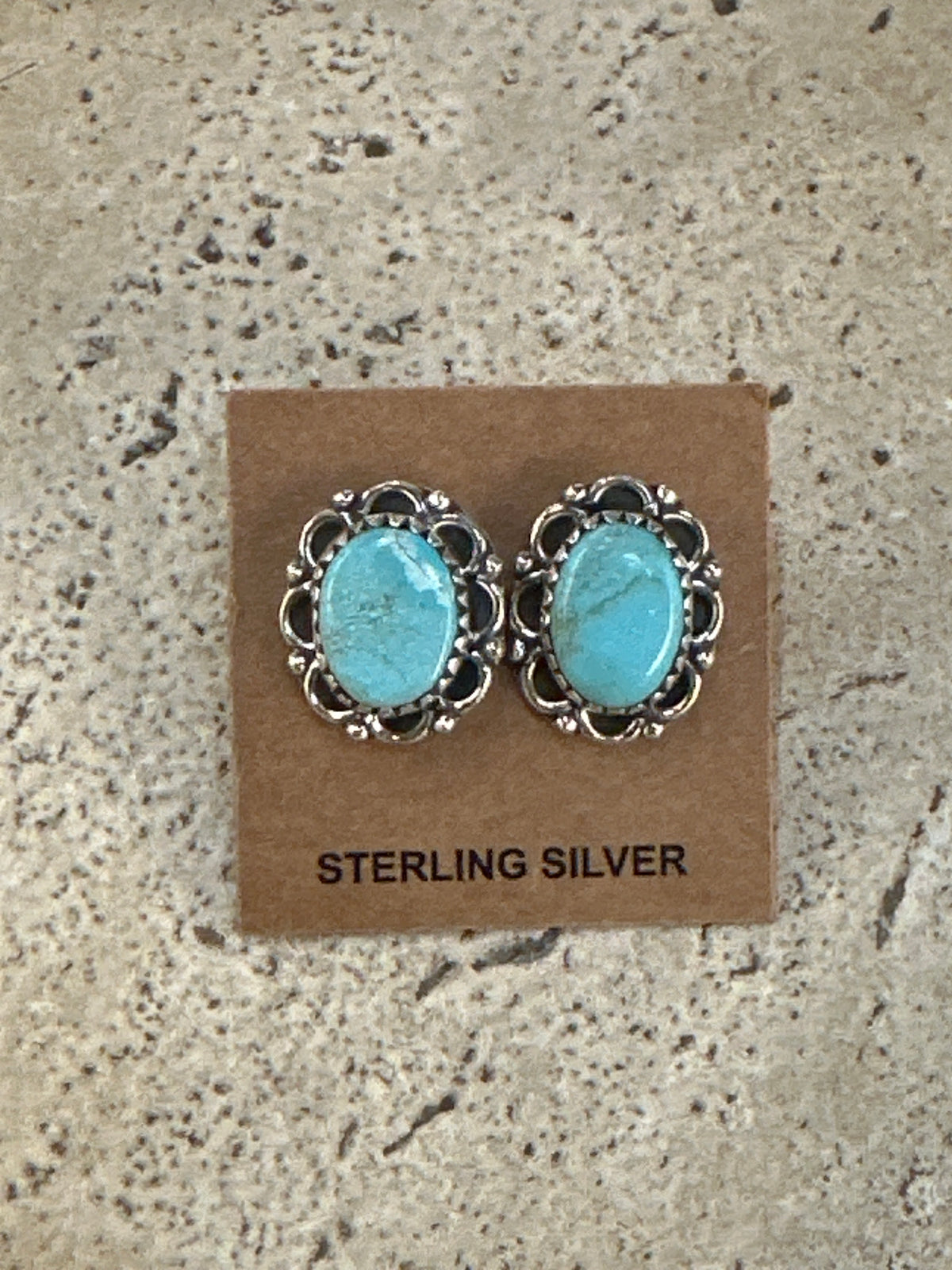 Number 8 turquoise post earrings