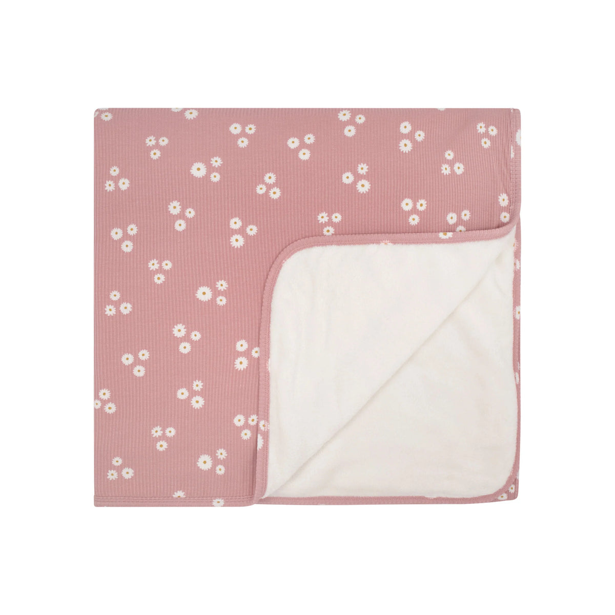 Brave Little Ones Mauve Blooms Small Ribbed Toddler Blanket