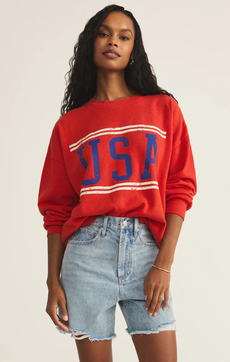 Z Supply USA SUNDAY SWEATSHIRT