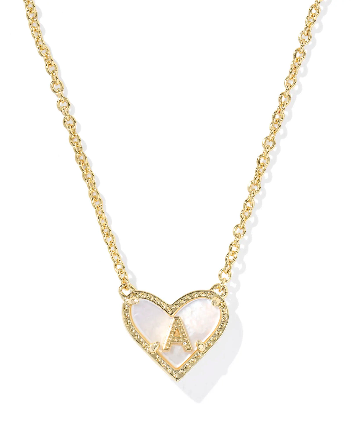 Kendra Scott Ari Heart Letter Gold Short Pendant Necklace