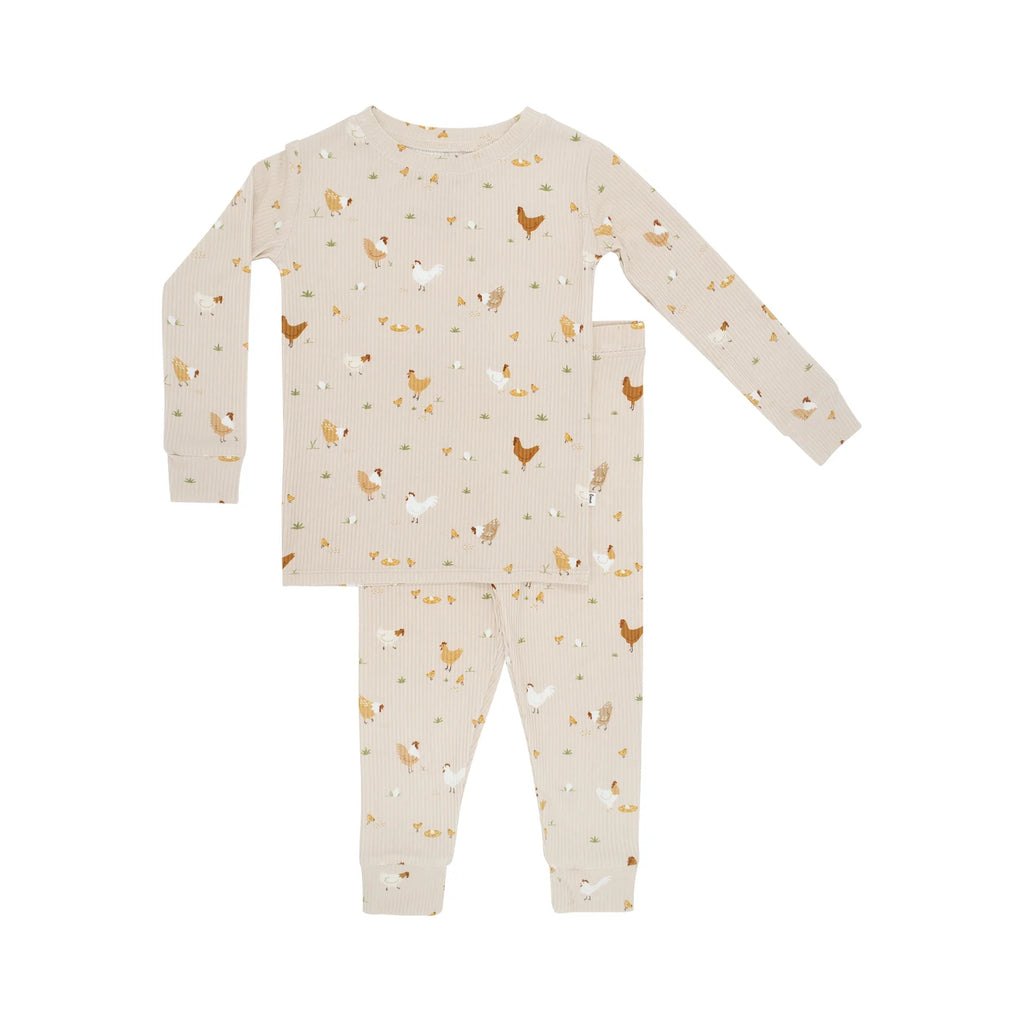 Brave Little Ones Chickens Small Ribbed Two-Piece Set