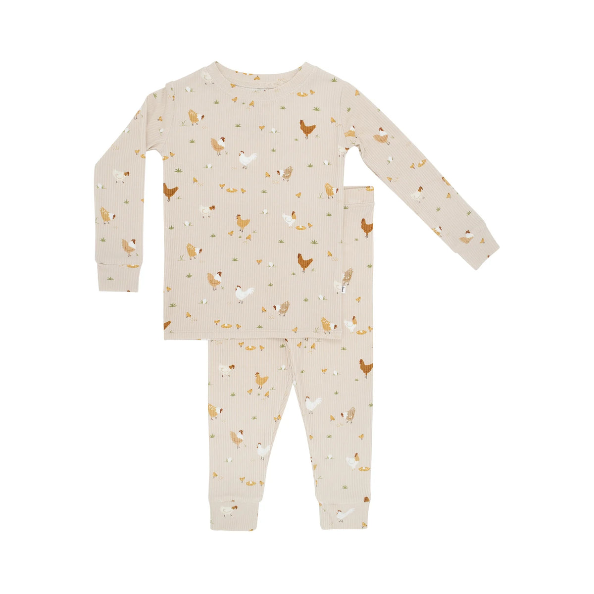 Brave Little Ones Chickens Small Ribbed Two-Piece Set