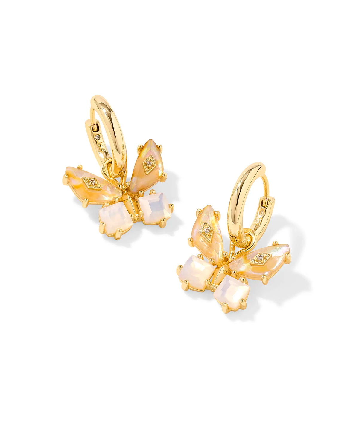 Kendra Scott Bianca Butterfly Gold Huggie Earrings