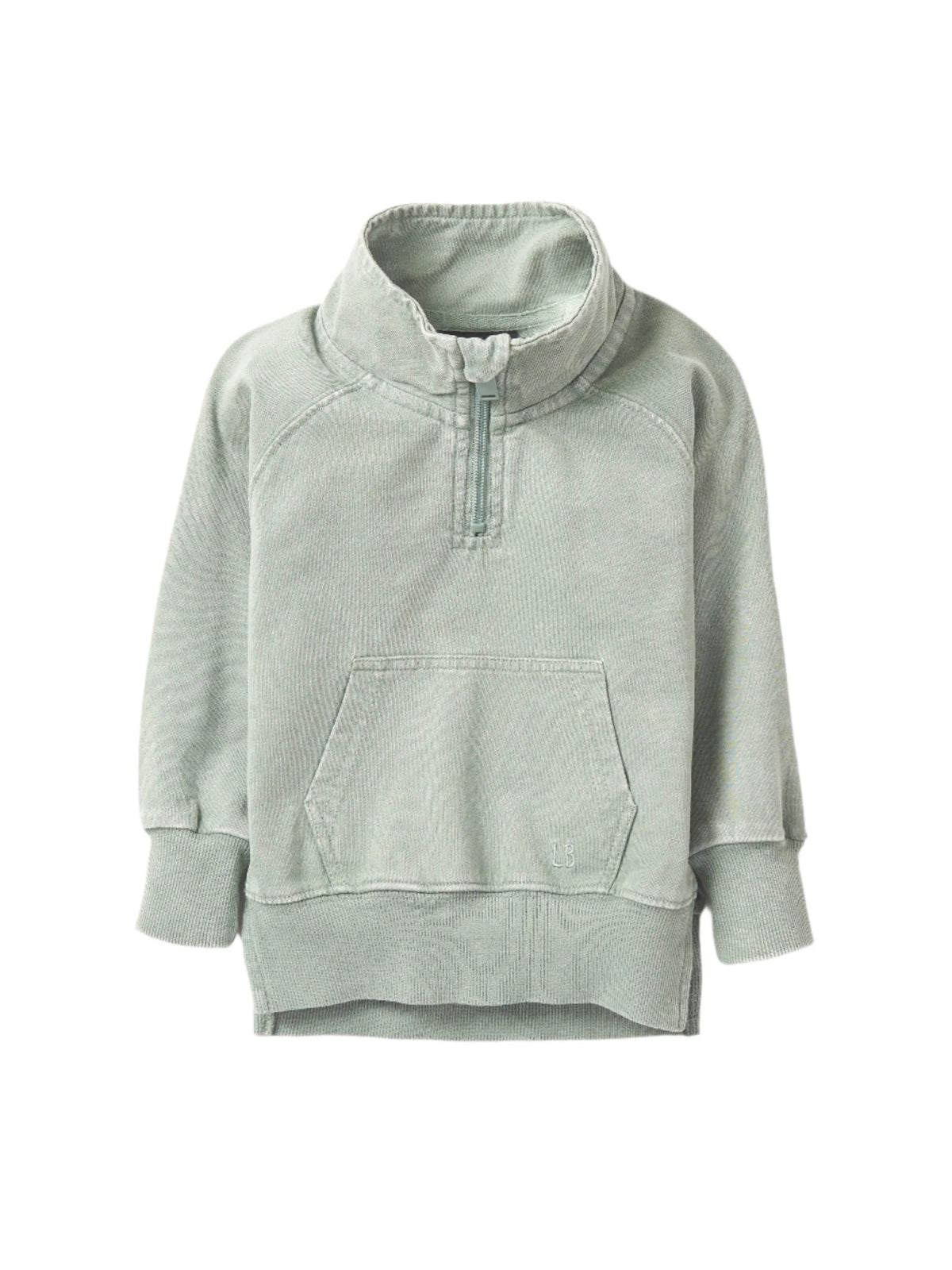 Little Bipsy Quarter Zip Pullover - Basil Wash