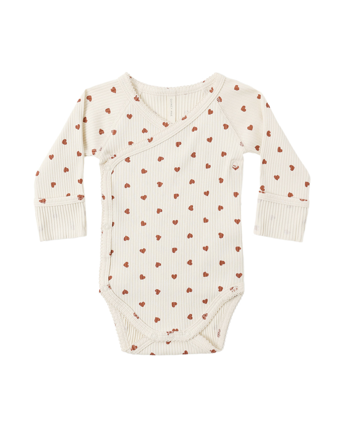 Quincy Mae SIDE SNAP BODYSUIT RED HEARTS